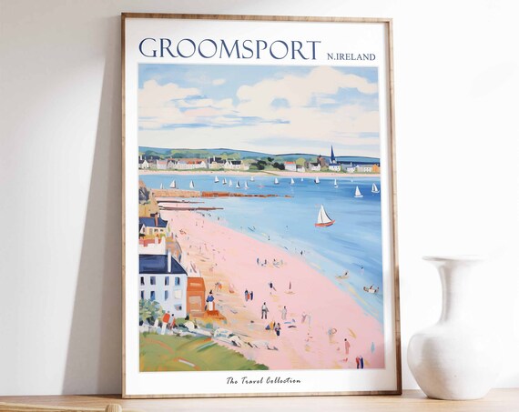 Groomsport Poster Groomsport Travel Print Northern Ireland Travel Poster Irish Decor Tropical Decor Sea Print Groomsport Travel Poster