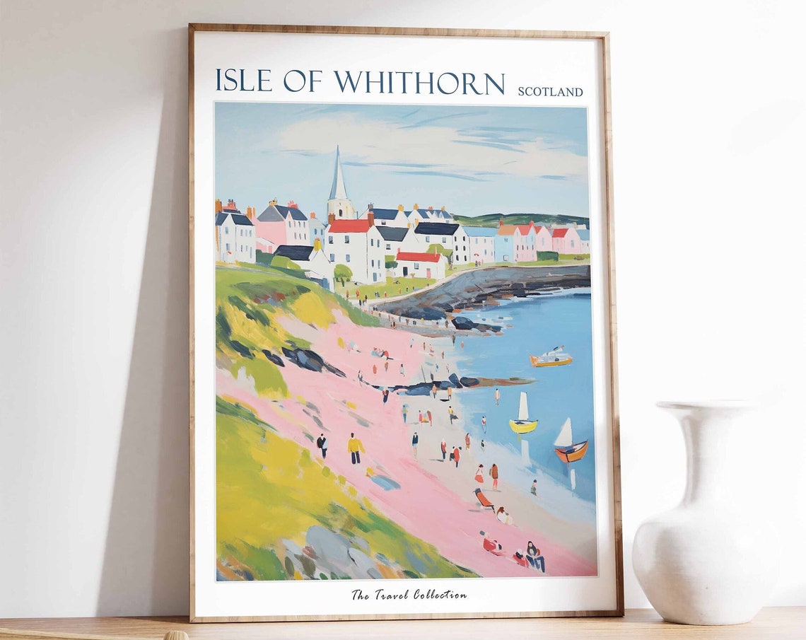 Isle Of Whithorn Poster Isle Of Whithorn Travel Print Scotland Travel Poster Scottish Decor Tropical Decor Isle Of Whithorn Gift