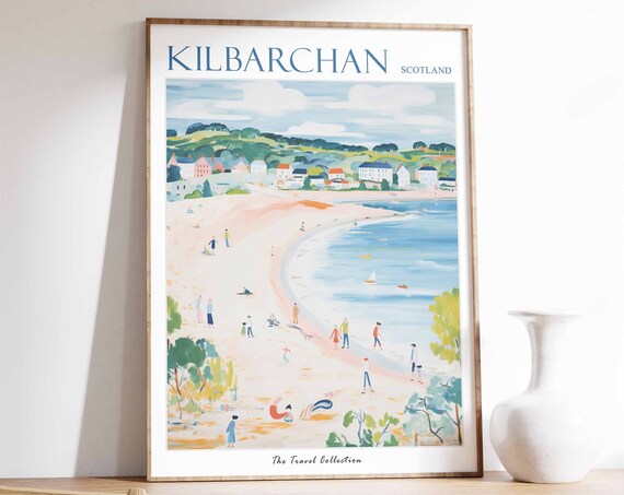 Kilbarchan Poster Kilbarchan Travel Print Scotland Travel Poster Scottish Decor Tropical Decor Sea Print Kilbarchan Travel Poster