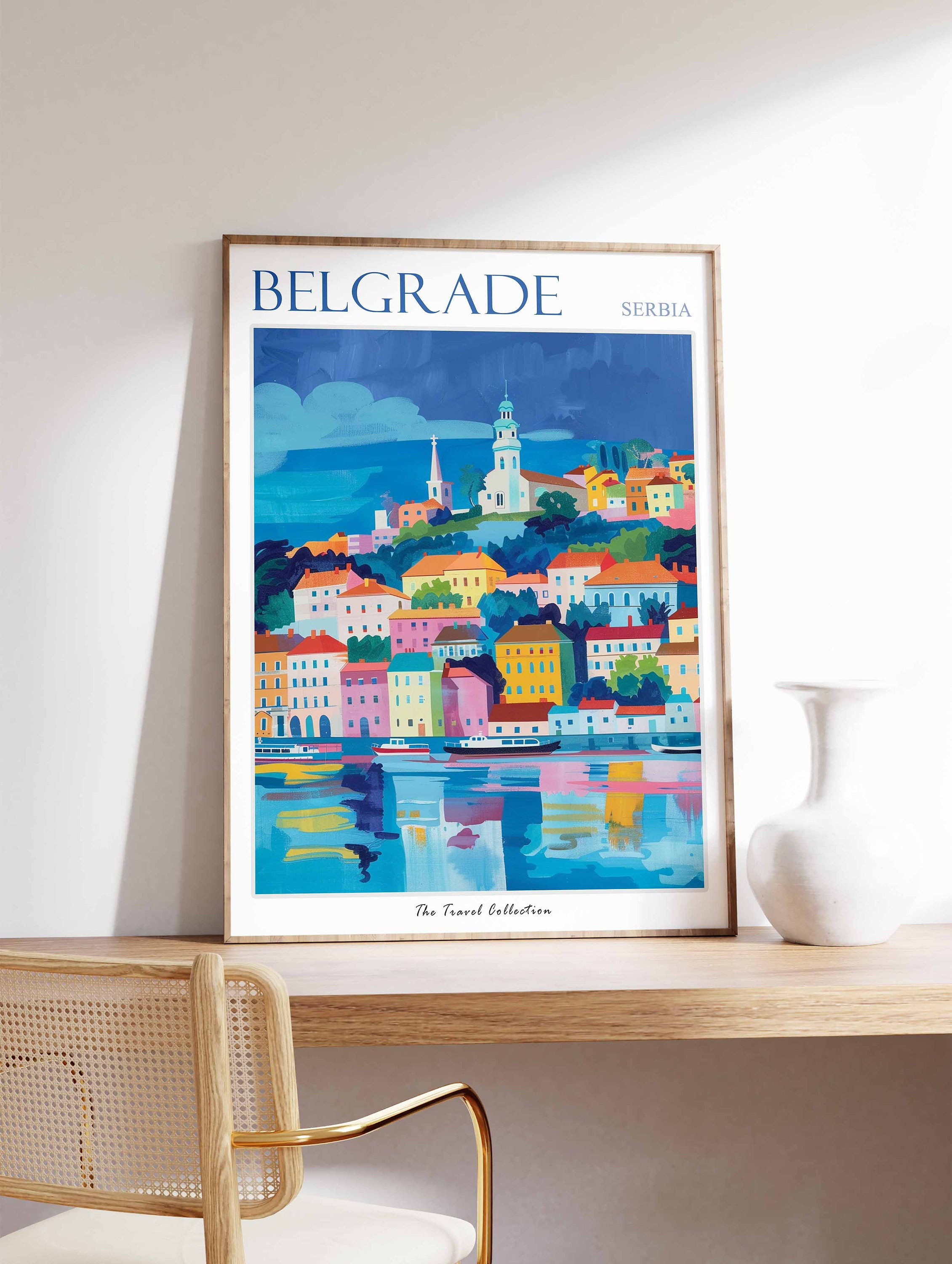 Belgrade Poster Belgrade Travel Print Serbia Travel Poster Tropical Decor Serbian Travel Poster Floral Print Coastal Art Serbia Gift