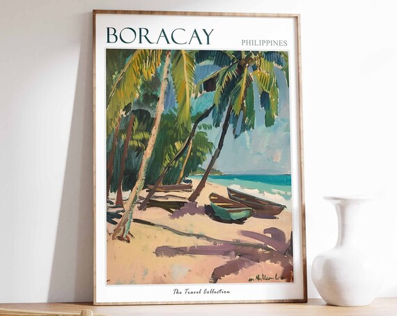 Boracay Poster Boracay Travel Print Tropical Decor Botanical Wall Art Filipino Decor Philippines Travel Print Borocay Gift