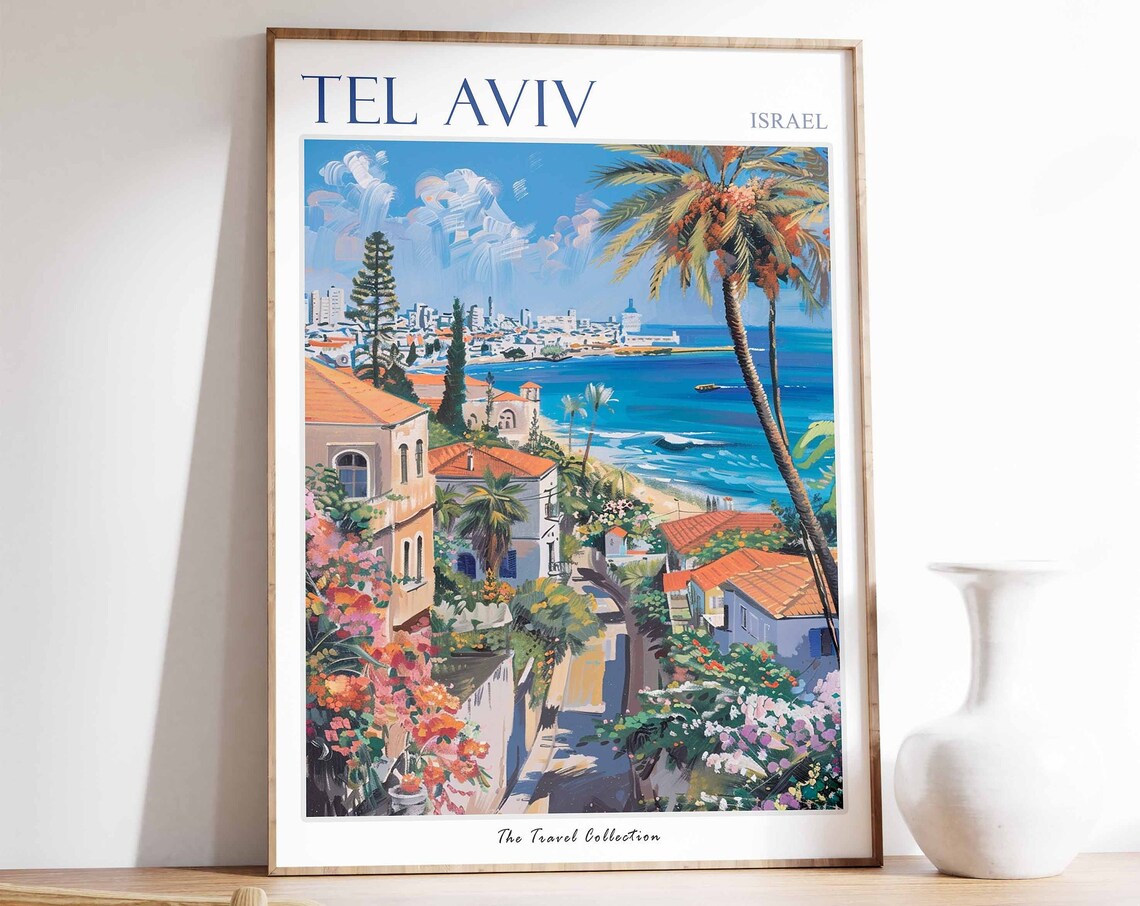 Tel Aviv Travel Poster, Israeli Decor Art Print