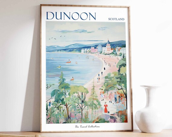 Dunoon Poster Dunoon Travel Print Scotland Travel Poster Scottish Decor Tropical Decor Sea Print Dunoon Gift Dunoon Travel Poster