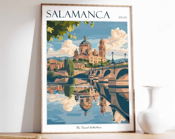 Salamanca Poster Salamanca Travel Print Tropical Decor City Wall Art Spanish Decor Spain Travel Print Salamanca Gift