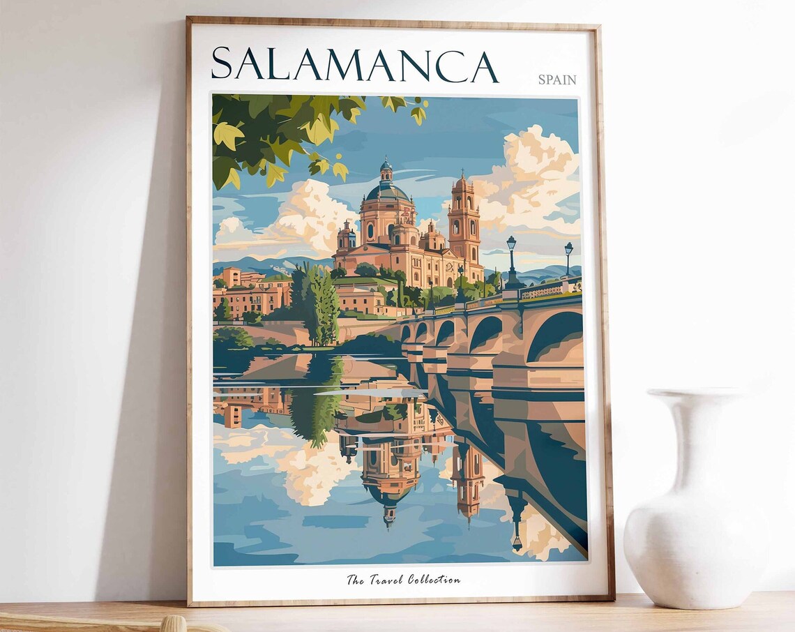 Salamanca Poster Salamanca Travel Print Tropical Decor City Wall Art Spanish Decor Spain Travel Print Salamanca Gift