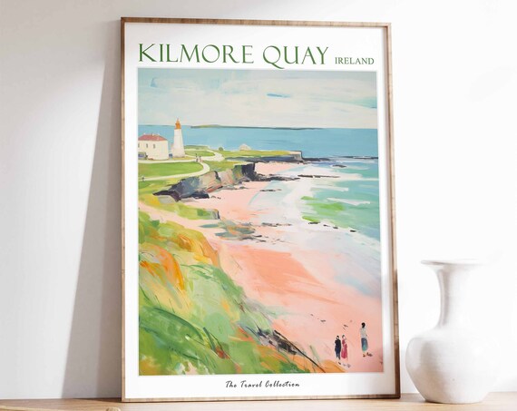 Kilmore Quay Poster Kilmore Quay Travel Print Ireland Travel Poster Irish Decor Tropical Decor Sea Print Kilmore Quay Travel Poster