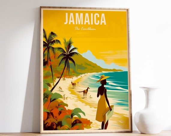 Jamaica Vintage Caribbean Travel Poster