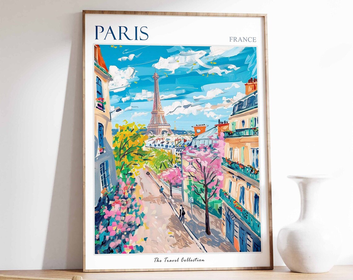 Paris Travel Poster, Parisien Decor City Art