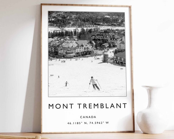 Mont Tremblant Ski Poster Travel France Print French Skiing Art Wall
