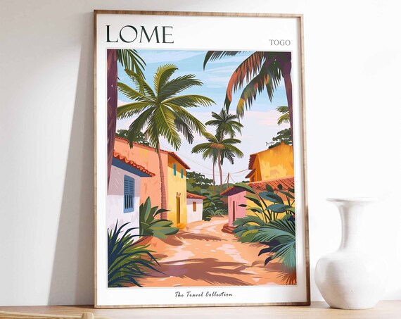 Lome Poster Lome Travel Print Togo Travel Poster African Decor Togo Art Lome Gift African Gift Togo Travel Poster