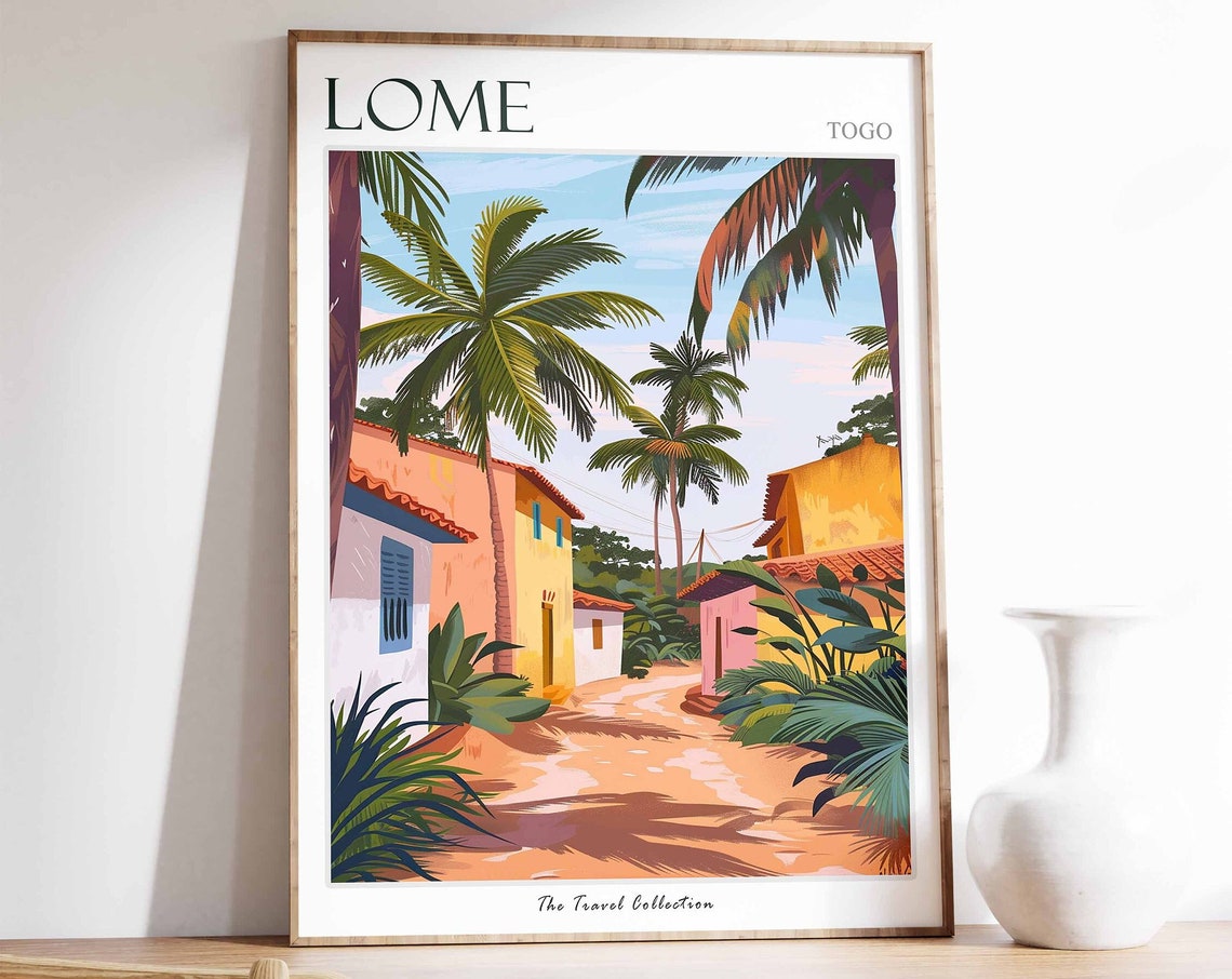 Lome Poster Lome Travel Print Togo Travel Poster African Decor Togo Art Lome Gift African Gift Togo Travel Poster
