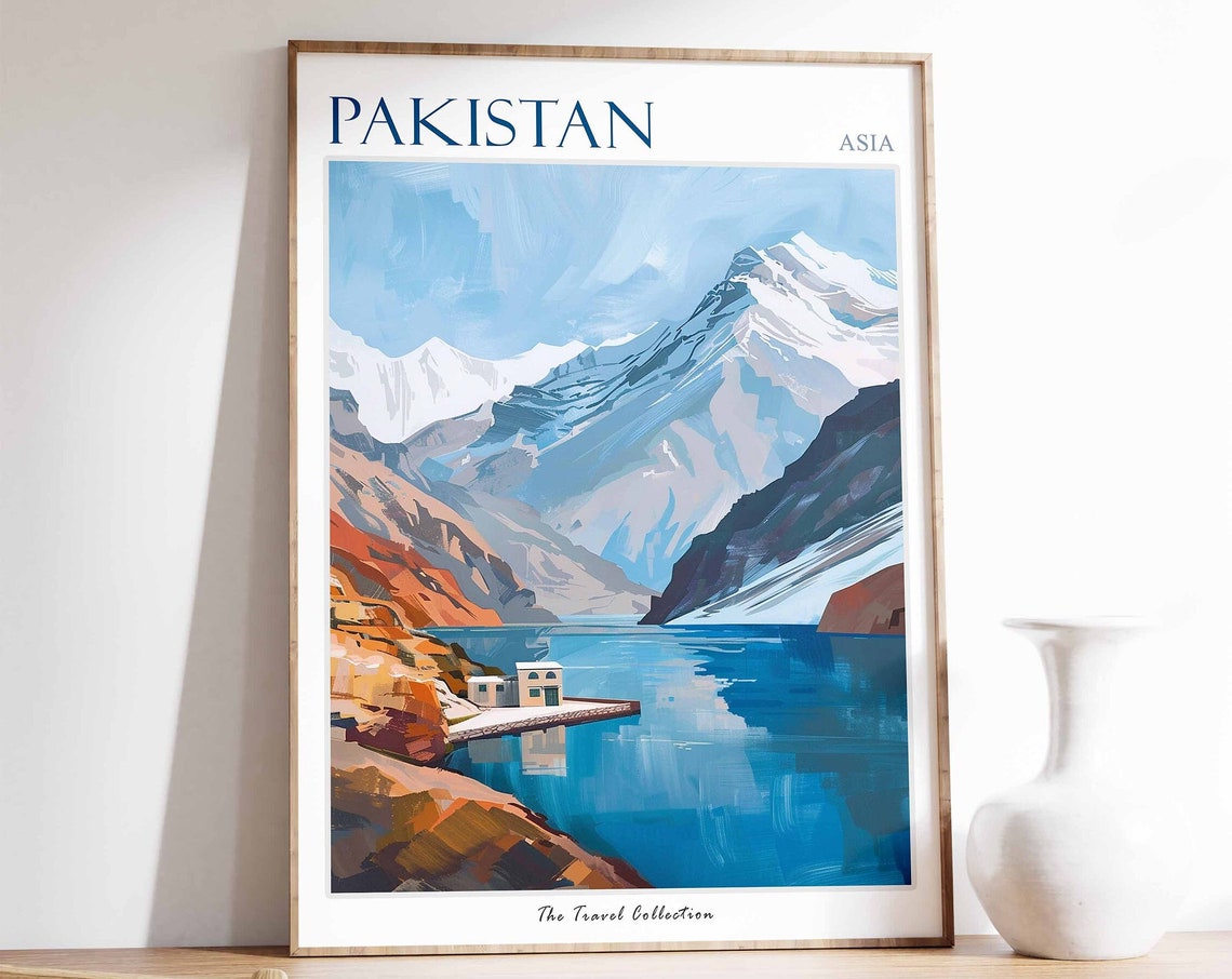 Pakistan Poster Pakistan Travel Print Pakistani Decor Botanical Wall Art Islamic Travel Poster Asian Art Pakistani Gift Pakistan Art
