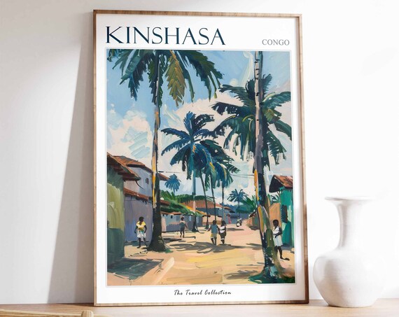 Kinshasa Poster Kinshasa Travel Print Drc Travel Poster African Decor Congo Art African Gift Kinshasa Gift Kinshasa Travel Poster