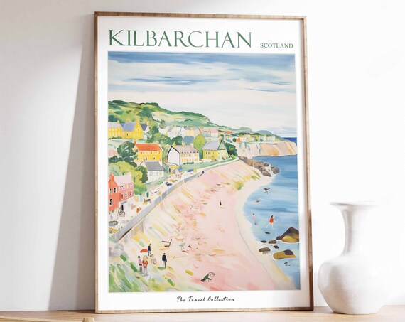 Kilbarchan Poster Kilbarchan Travel Print Scotland Travel Poster Scottish Decor Tropical Decor Sea Print Kilbarchan Travel Poster