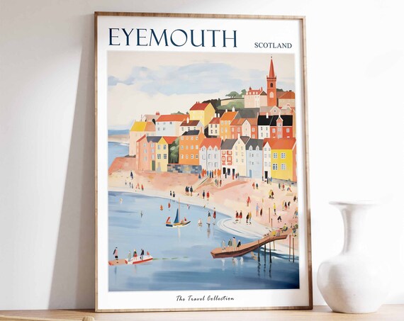 Eyemouth Poster Eyemouth Travel Print Scotland Travel Poster Scottish Decor Tropical Decor Sea Print Eyemouth Gift