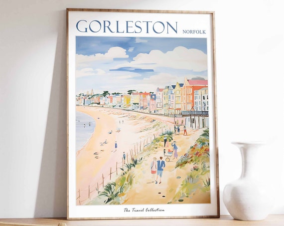 Gorleston Travel Poster, Norfolk British Decor