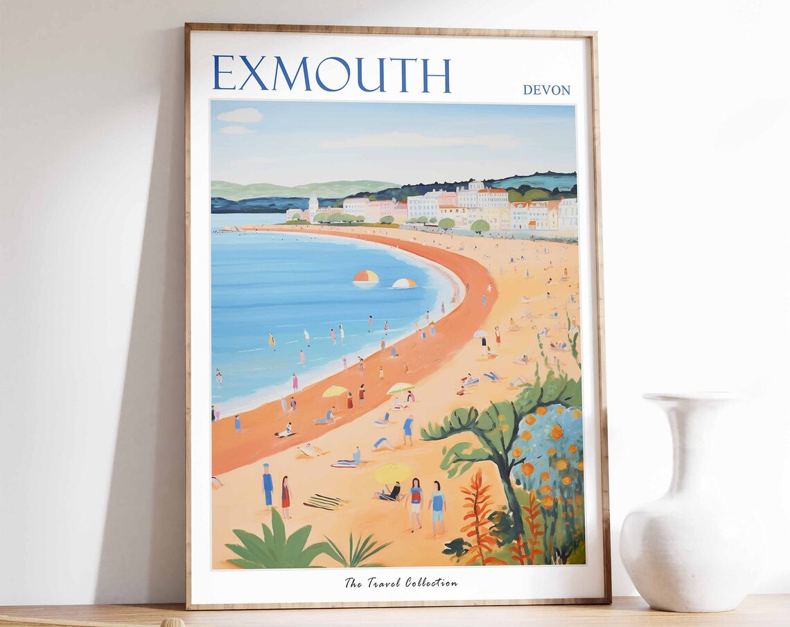 Exmouth Travel Poster, Devon British Decor