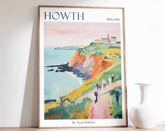 Howth Travel Poster, Irish Coastal Decor