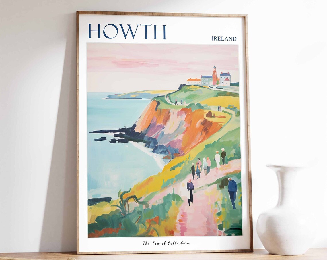 Howth Travel Poster, Irish Coastal Decor