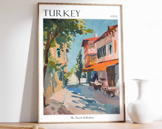 Turkey Poster Turkey Travel Print Turkish Decor Tropical Decor Botanical Art Islamic Gift Islamic Art Turkish Wall Art Turkish Gift