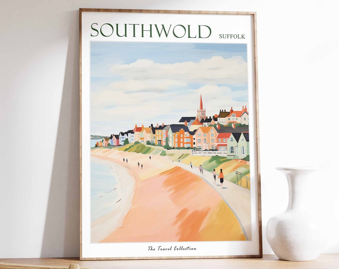 Southwold Suffolk Seaside Town Promenade And Beach Art Poster