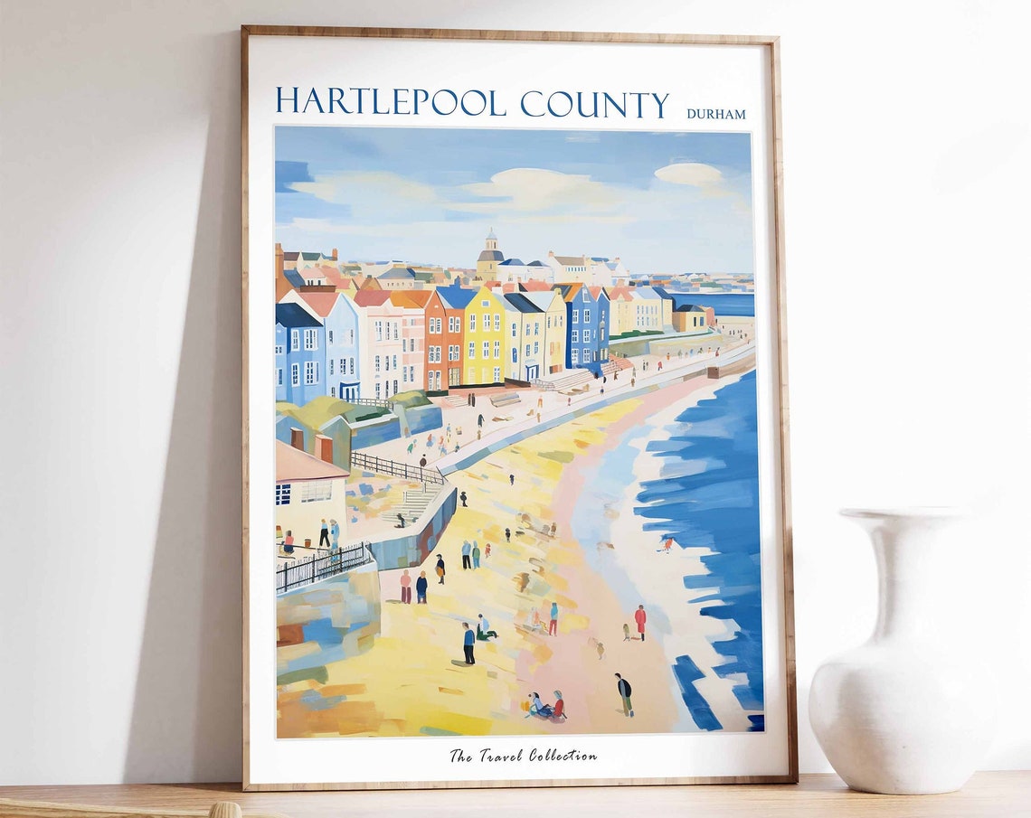 Hartlepool County Durham Colorful Seafront Terrace Houses Poster