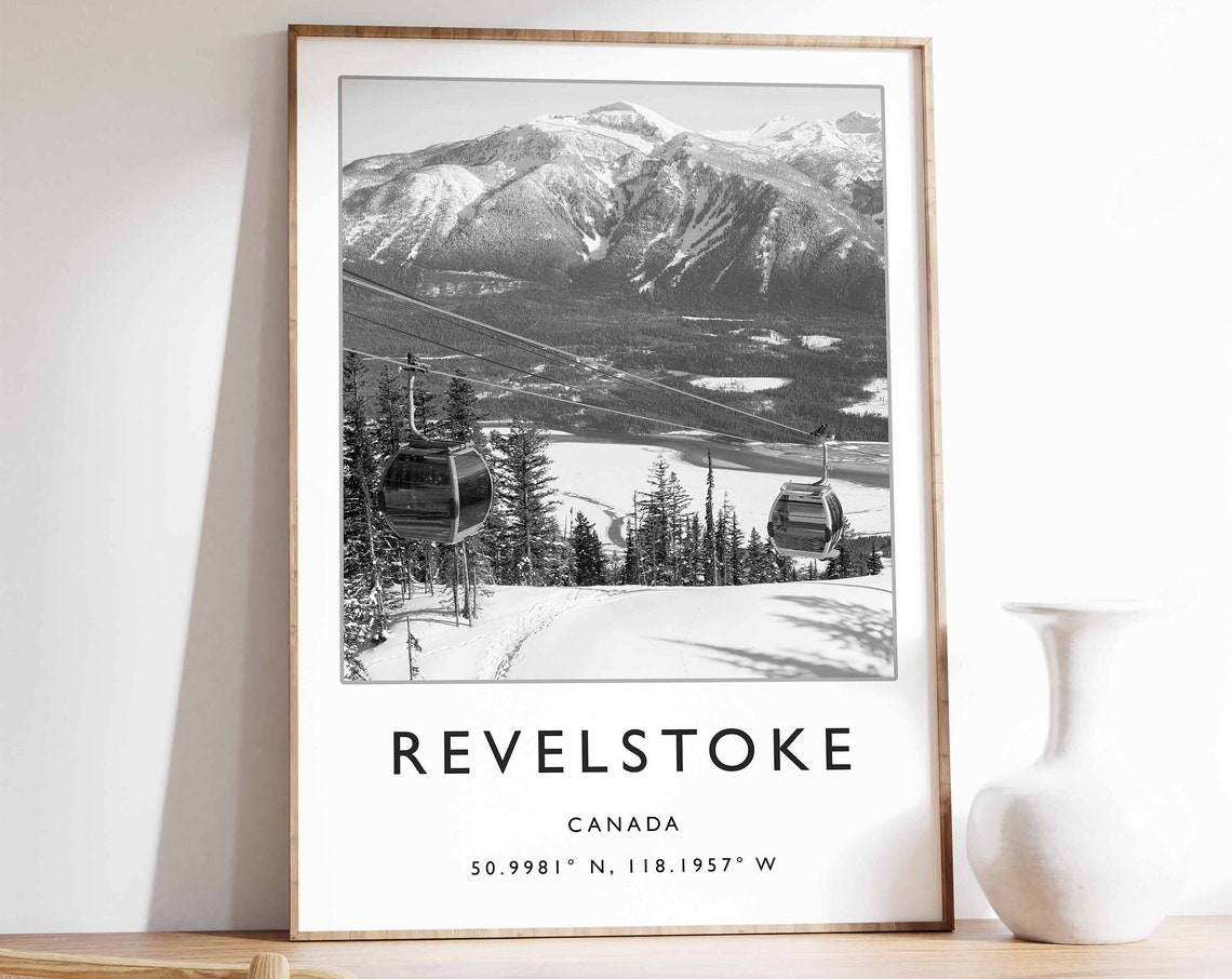 Revelstoke Ski Poster Revelstoke Travel Poster Canadian Ski Print Canadian Travel Art Revelstoke Skiing Poster Revelstoke Gift