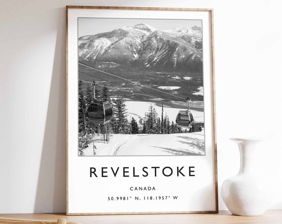 Revelstoke Ski Poster Revelstoke Travel Poster Canadian Ski Print Canadian Travel Art Revelstoke Skiing Poster Revelstoke Gift