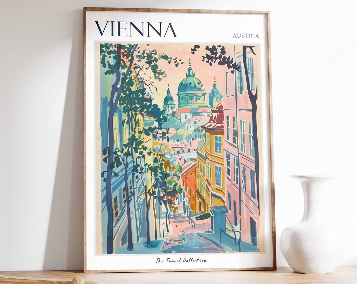 Vienna Travel Poster, Austrian Decor Art Print
