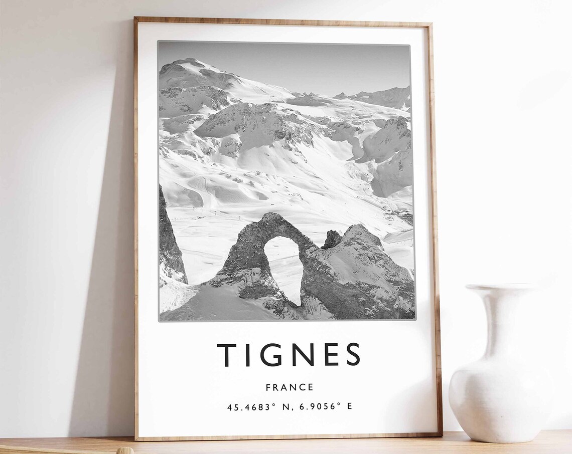 Tignes Travel Poster, French Skiing Art Print