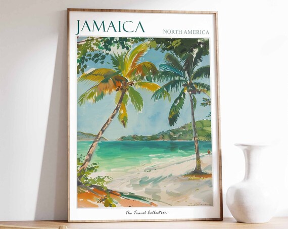 Jamaica Poster Jamaica Travel Print Jamaican Gift Tropical Wall Art Caribbean Travel Poster Exotic Wall Art Caribbean Print