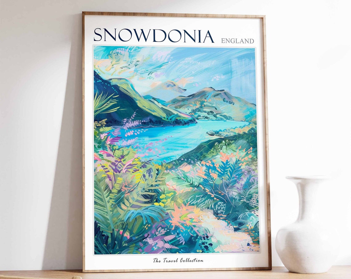 Snowdonia England Sparkling Lake Mountains Lush Valley Wall Art