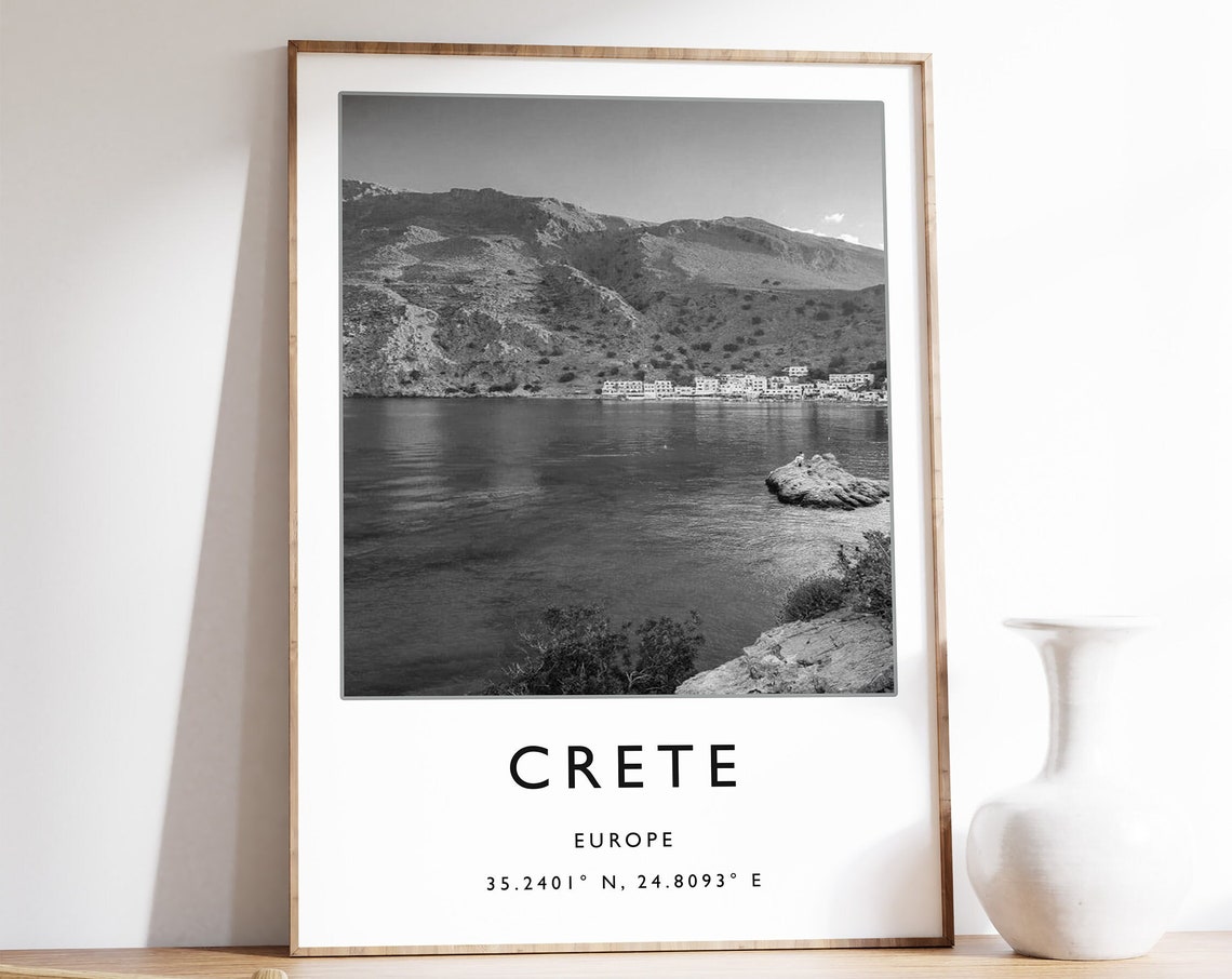 Crete Travel Print Crete Travel Poster Greece Travel Gift Greek Travel Art Greece Travel Gift Travel Decor