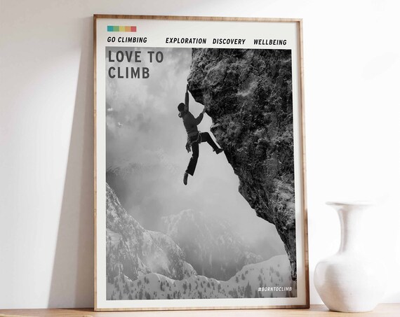Climbing Adventure Wall Art Print for Climbers