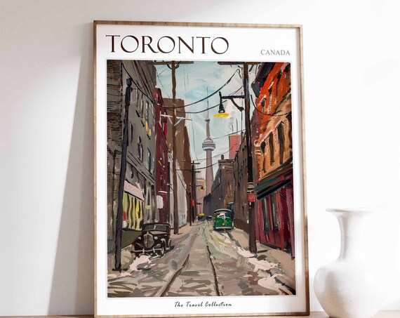 Toronto Poster Toronto Travel Print Tropical Decor City Wall Art Canadian Decor Canada Travel Print Toronto Gift