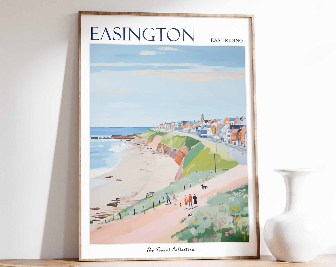 Easington Poster Easington Travel Print East Riding Travel Poster British Decor Tropical Decor Sea Print Easington Gift