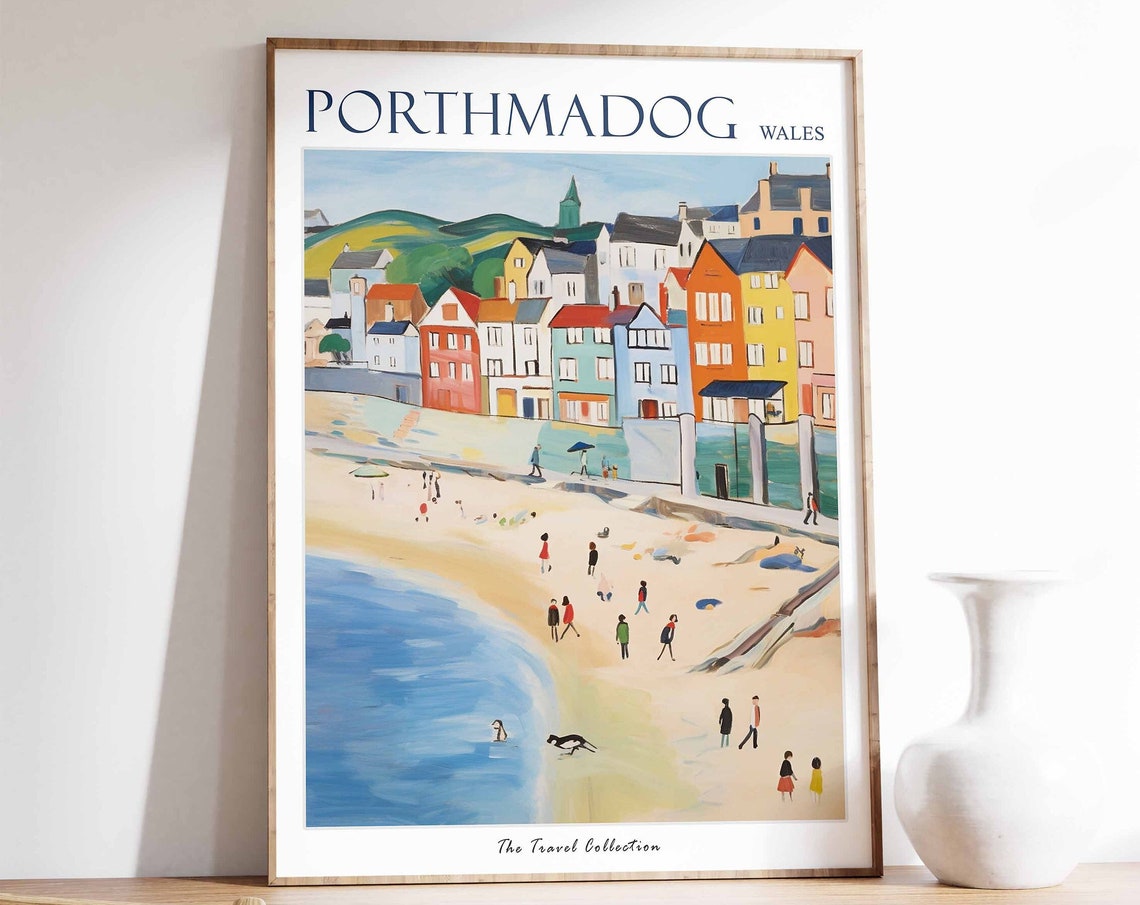 Porthmadog Poster Porthmadog Travel Print Wales Travel Poster Welsh Decor Tropical Decor Porthmadog Gift Porthmadog Travel Poster