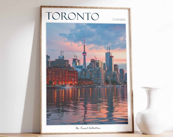 Toronto Poster Toronto Travel Print Tropical Decor City Wall Art Canadian Decor Canada Travel Print Toronto Gift