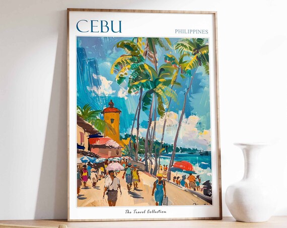Cebu Travel Poster Cebu Travel Print Philippines Poster Tropical Wall Art Botanical Art Filipino Travel Poster Asian Art Cebu Gift