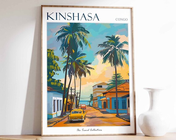 Kinshasa Poster Kinshasa Travel Print Drc Travel Poster African Decor Congo Art African Gift Kinshasa Gift Kinshasa Travel Poster