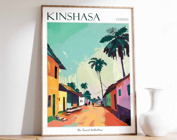 Kinshasa Poster Kinshasa Travel Print Drc Travel Poster African Decor Congo Art African Gift Kinshasa Gift Kinshasa Travel Poster