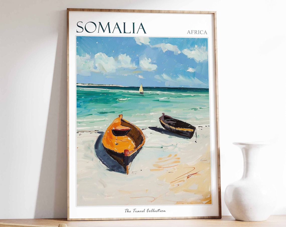 Somalia Travel Poster, African Botanical Decor