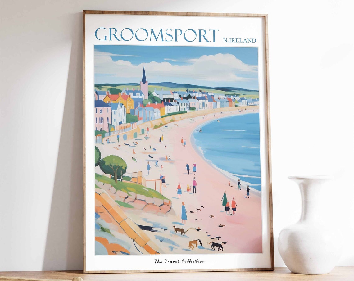 Groomsport Poster Groomsport Travel Print Northern Ireland Travel Poster Irish Decor Tropical Decor Sea Print Groomsport Travel Poster