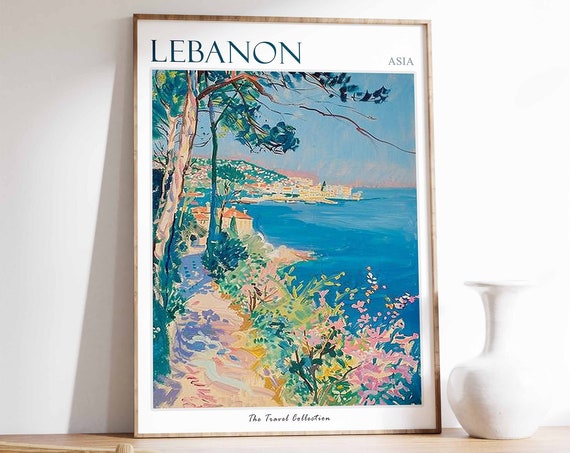 Lebanon Travel Poster Lebanon Travel Print Lebanese Decor Islamic Travel Poster Lebanese Art Lebanese Gift Lebanon Travel Art