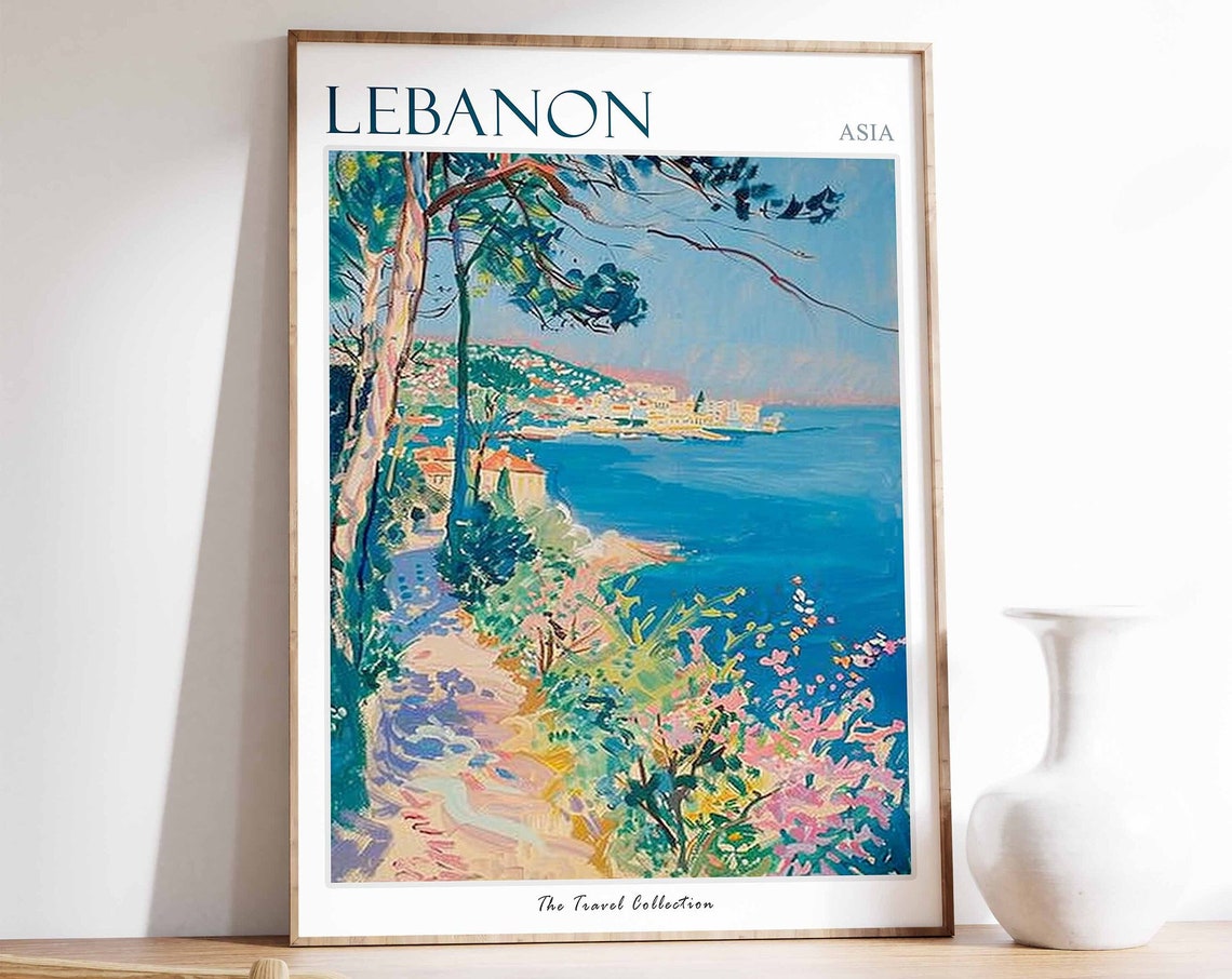 Lebanon Travel Poster Lebanon Travel Print Lebanese Decor Islamic Travel Poster Lebanese Art Lebanese Gift Lebanon Travel Art