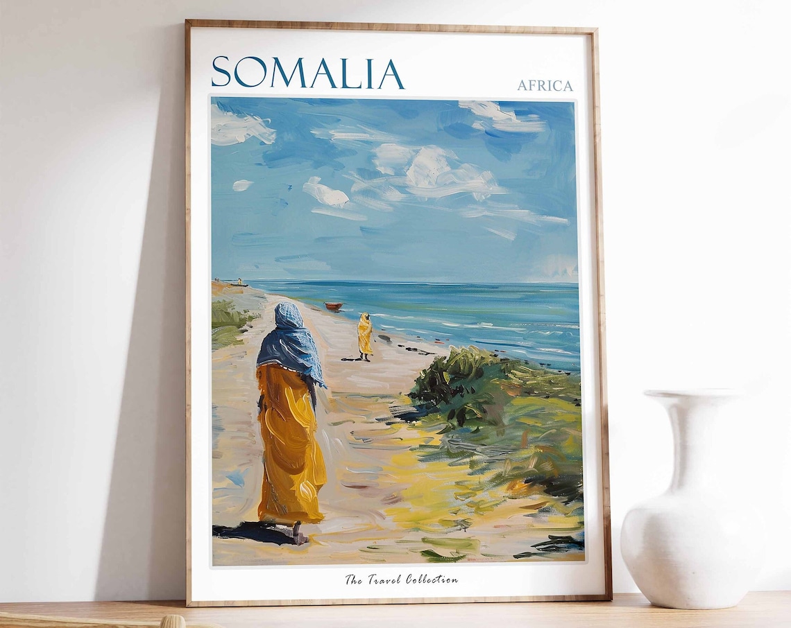 Somalia Travel Poster, Tropical Botanical Decor