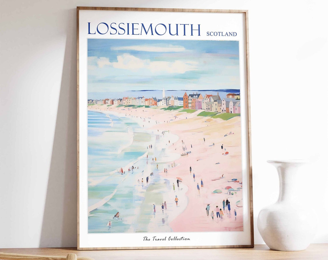 Lossiemouth Poster Lossiemouth Travel Print Scotland Travel Poster Scottish Decor Tropical Decor Sea Print Lossiemouth Travel Poster