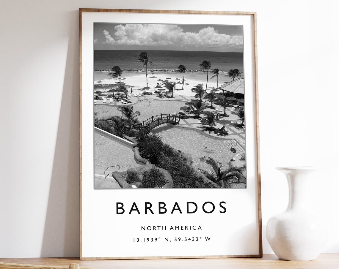 Barbados Travel Print Barbados Travel Poster Caribbean Travel Gift Caribbean Decor Tropical Art Travel Decor Photographic Print