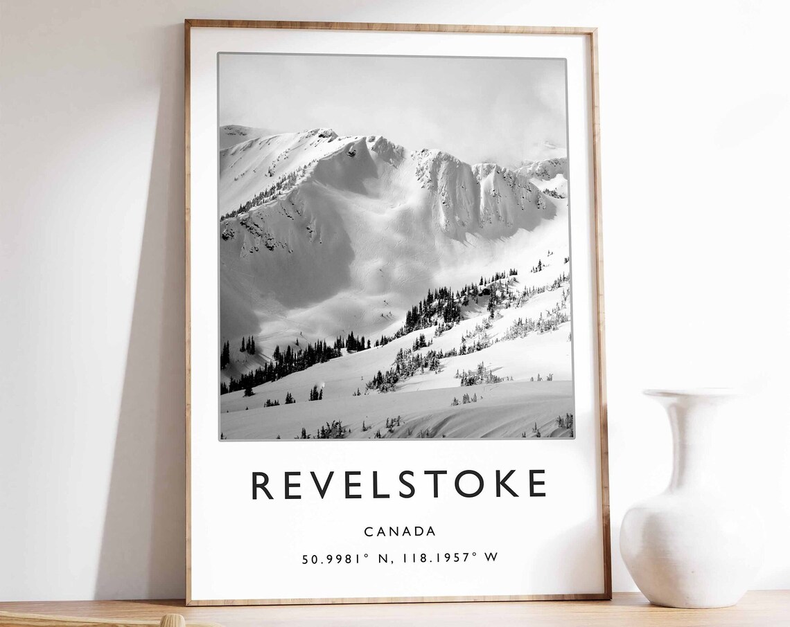 Revelstoke Travel Poster, Canadian Ski Art Print