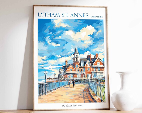 Lytham St Annes Lancashire Seaside Promenade Travel Art Poster